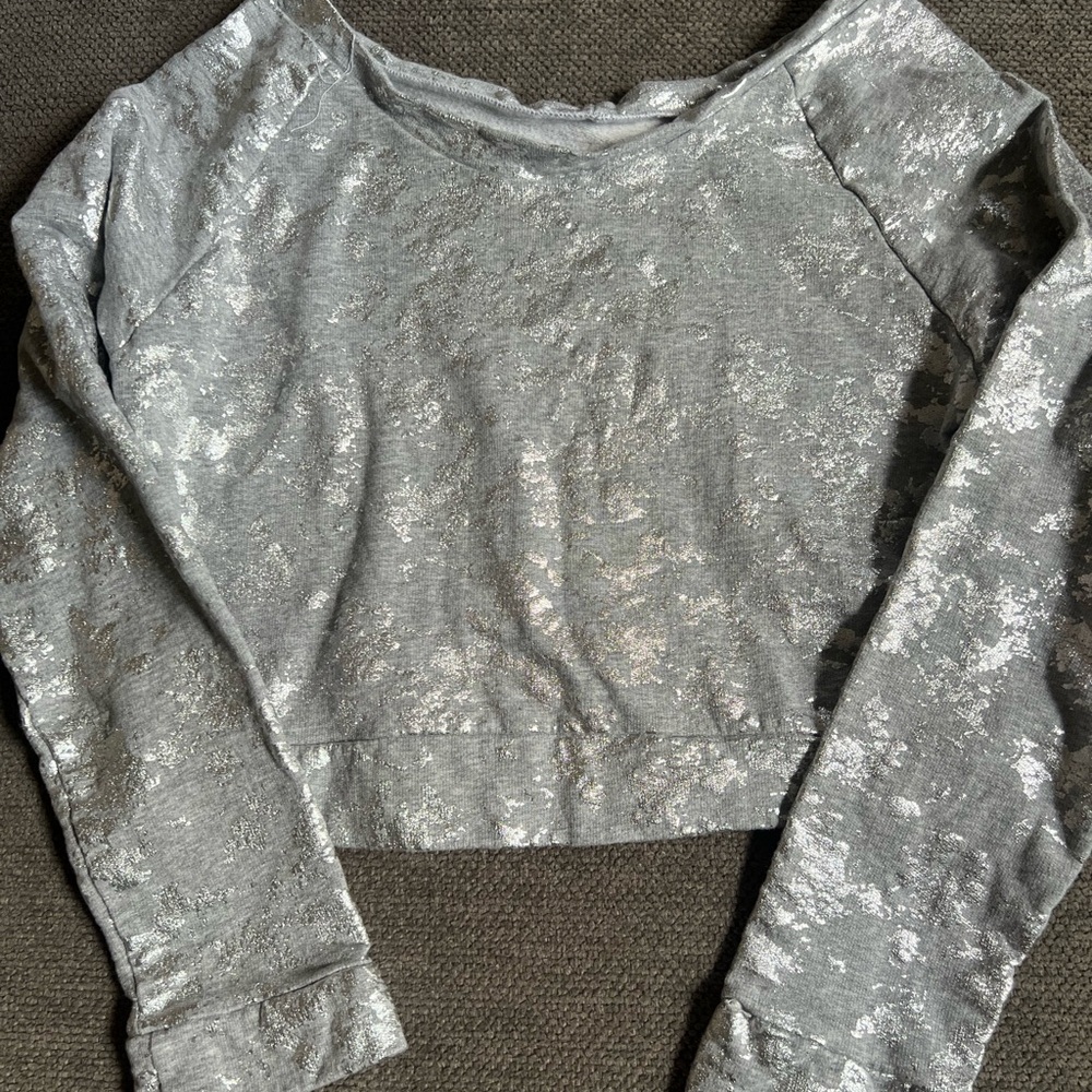 Metallic cropped sweatshirt